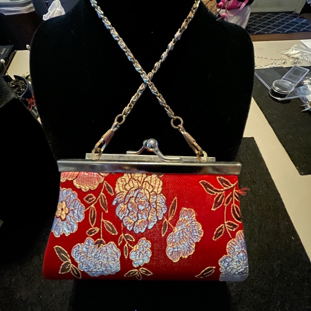 Vintage Chinese Silky Satin mini handbag